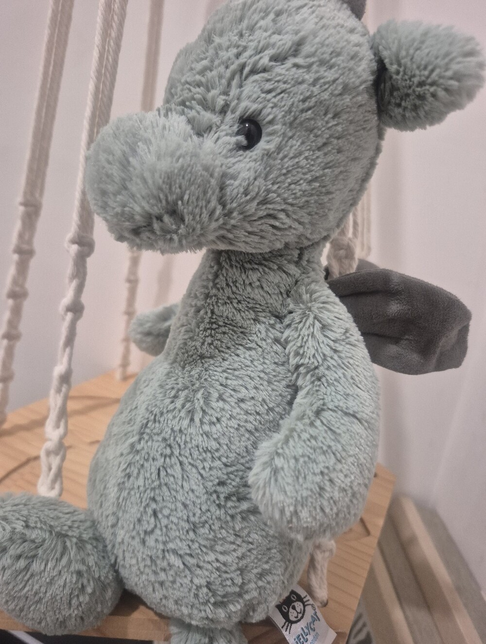 Bashful Dragon Jellycat Sage Green 12 Inch Medium Retired - Picture 3 of 8